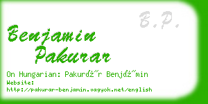 benjamin pakurar business card